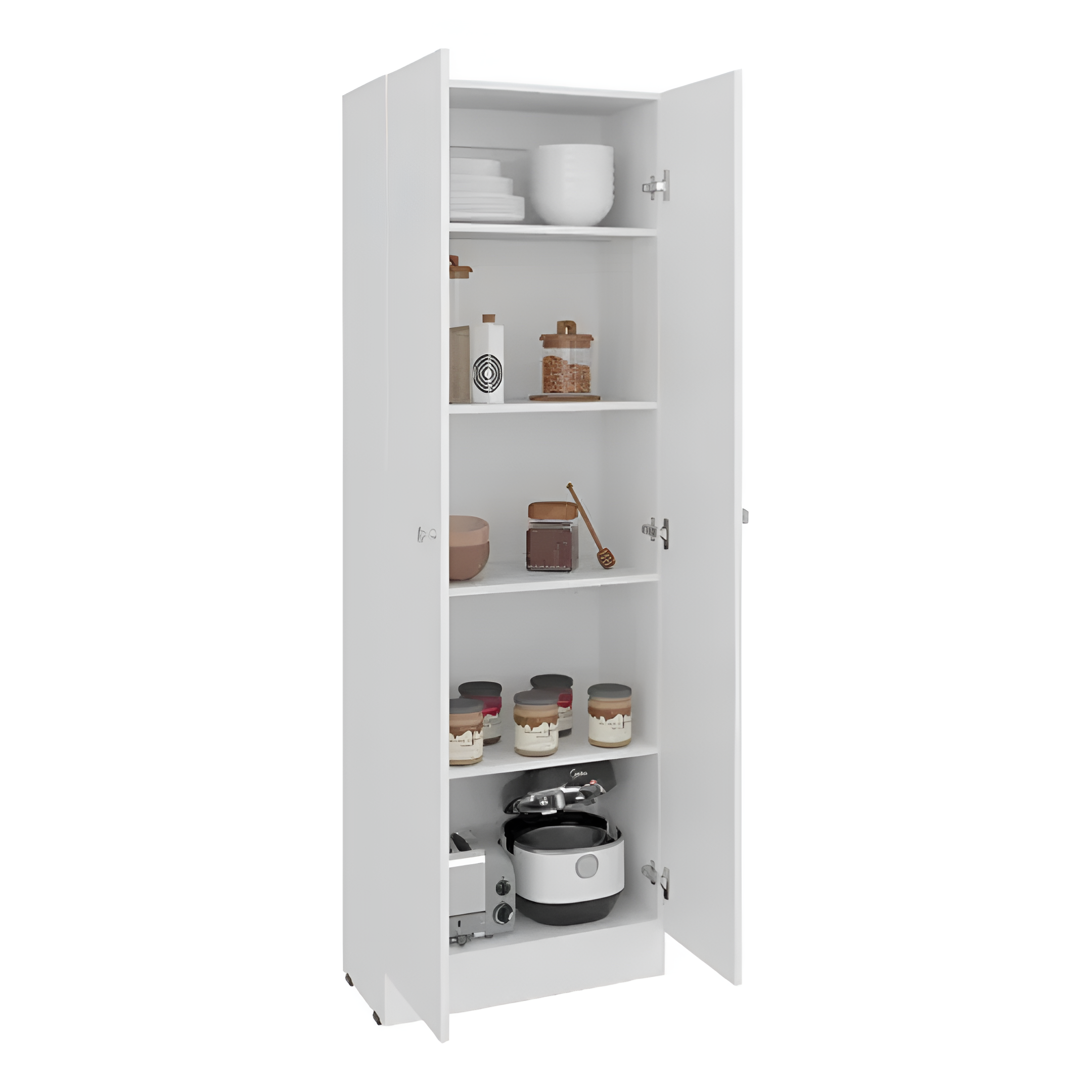 Mueble Multiuso Minimalista 2 Puertas 4 Estantes Mdf Blanco®