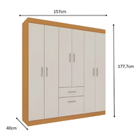 Ropero Moderno 6 Puertas 1 Cajón 1 Espacio Para Zapatos Mdf®