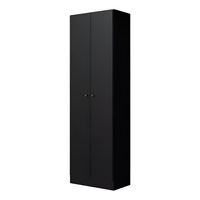 Mueble Multiuso Minimalista 2 Puertas 5 Estantes Mdf Negro®