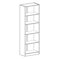 Mueble Multiuso Minimalista 2 Puertas 5 Estantes Mdf Negro®