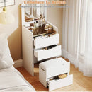 Mesa De Luz Estilo Tocador Con Espejo Y Cajones Mdf Blanco®