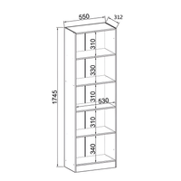 Mueble Multiuso Minimalista 2 Puertas 5 Estantes Mdf Negro®
