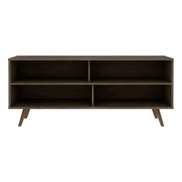 Rack Minimalista Tv 2 Puertas 2 Estantes Mdf Marrón Y Blanco®