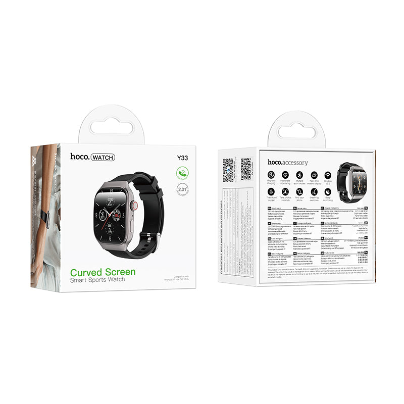 Reloj Smart Sports Hoco Y33 Curved Llamadas Bluetooth Negro®