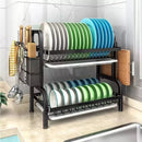Escurridor De Platos 2 Niveles De Metal Acero Inoxidable Ch®