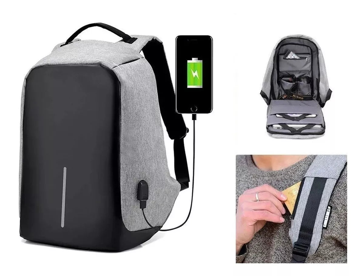 Mochila Antirrobo + Equipo De Carga