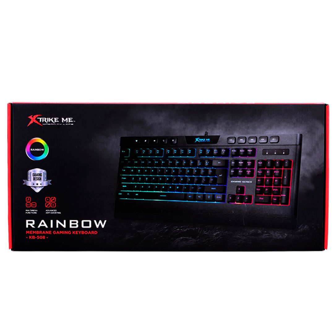 Teclado Gamer Xtrike Me Kb-508 Rgb Negro Luces Colores Led®