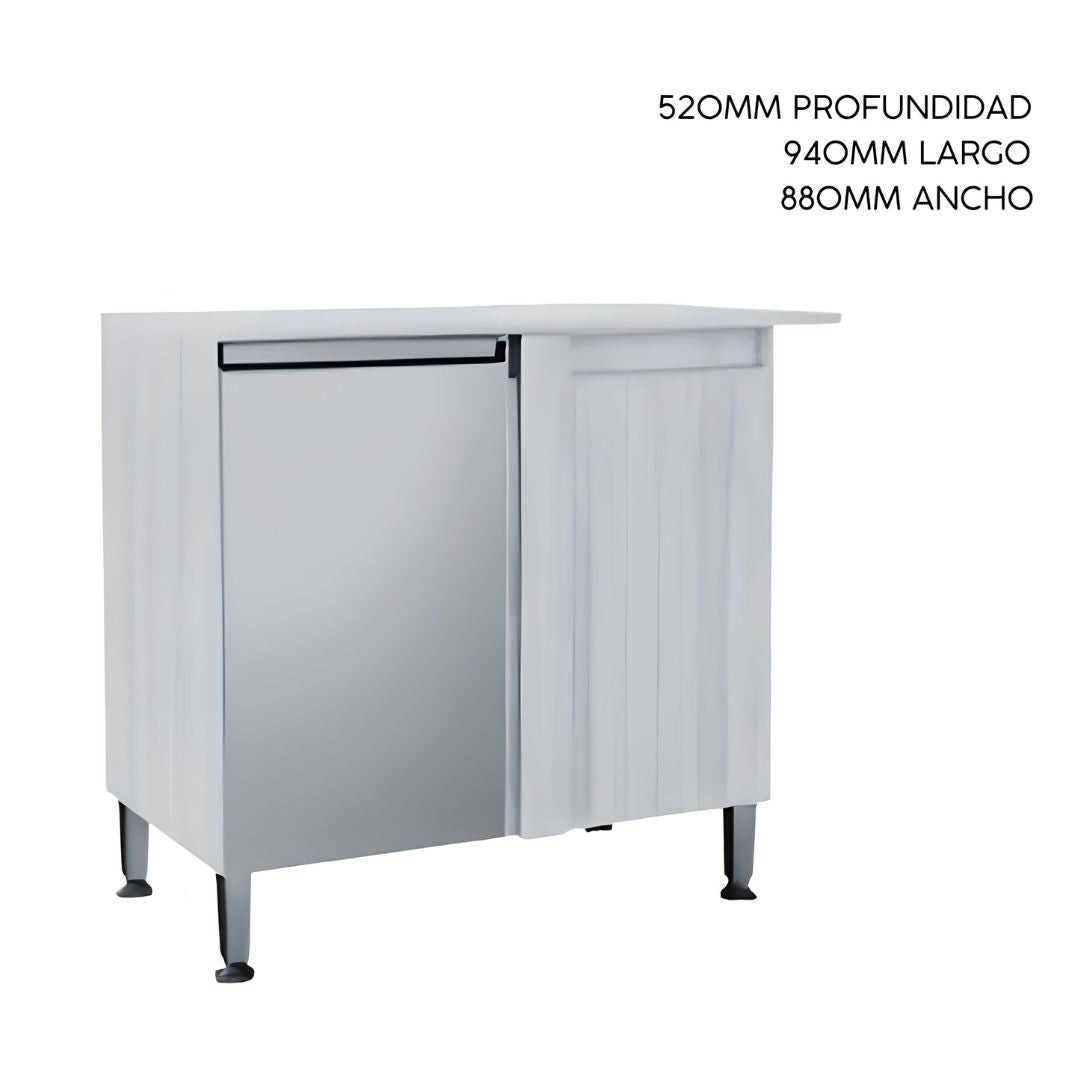 Mueble Bajo Mesada de Cocina 2 Puertas Minimalista Madera Mdp®