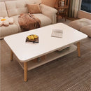 Mesa De Centro Ratona Moderna Blanca Con Estante 80cm®