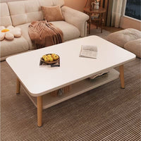 Mesa De Centro Ratona Moderna Blanca Con Estante 80cm®