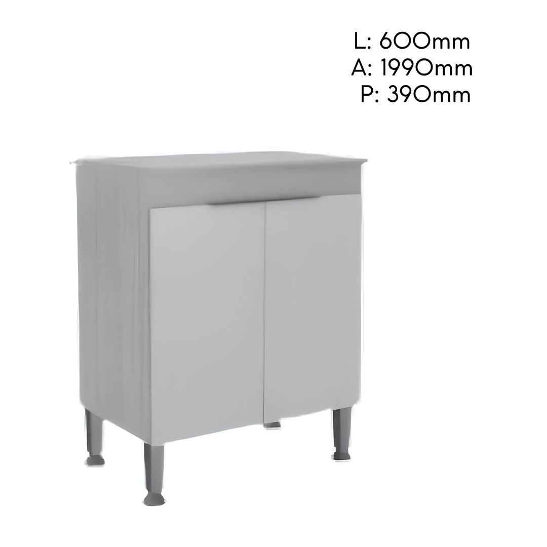 Bajo Mesada de Cocina 2 Puertas Blanco/madera Diseño Moderno®