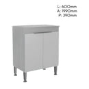 Bajo Mesada de Cocina 2 Puertas Blanco/madera Diseño Moderno®