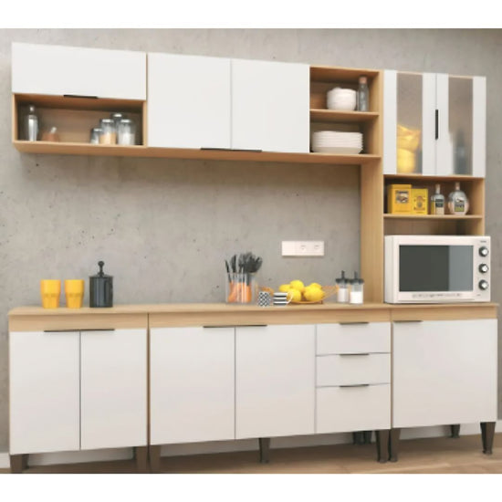 Alacena Multiuso con Estantes y Puertas Blanco/madera®