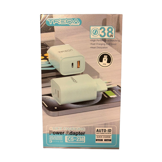 Cargador Compatible Usb Y Lightning Carga Rápida Treqa®