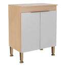 Bajo Mesada de Cocina 2 Puertas Blanco/madera Diseño Moderno®
