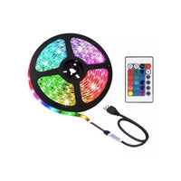 Tira Led Rgb 3 Metros Usb Con Control Colores Adhesivas®