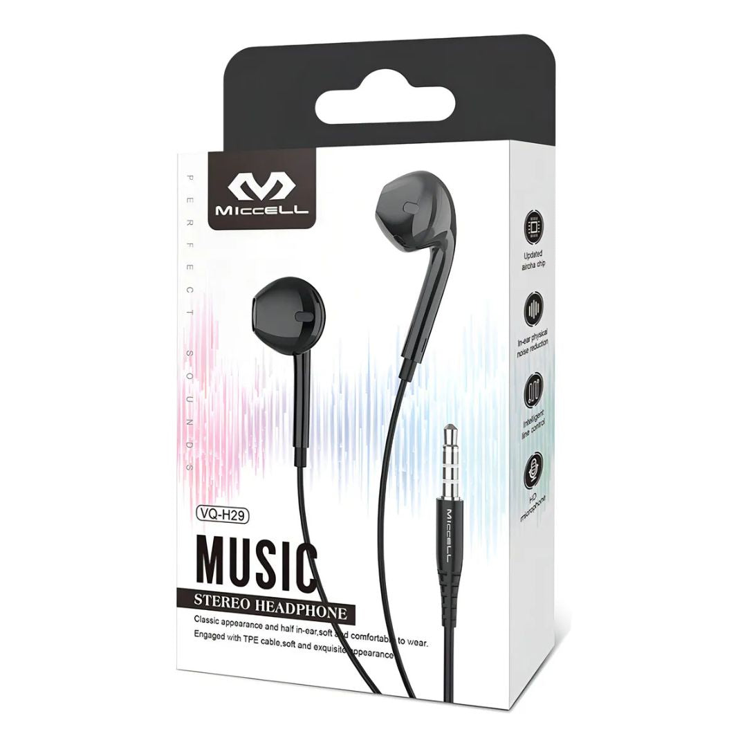 Auricular Miccell Vq-h29 Manos Libres 3.5mm Negro®
