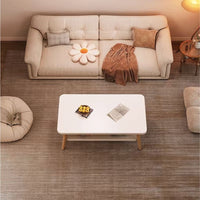 Mesa De Centro Ratona Moderna Blanca Con Estante 80cm®