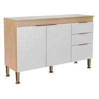 Bajo Mesada Amplia 3 Cajones y 2 Puertas Madera/blanca®