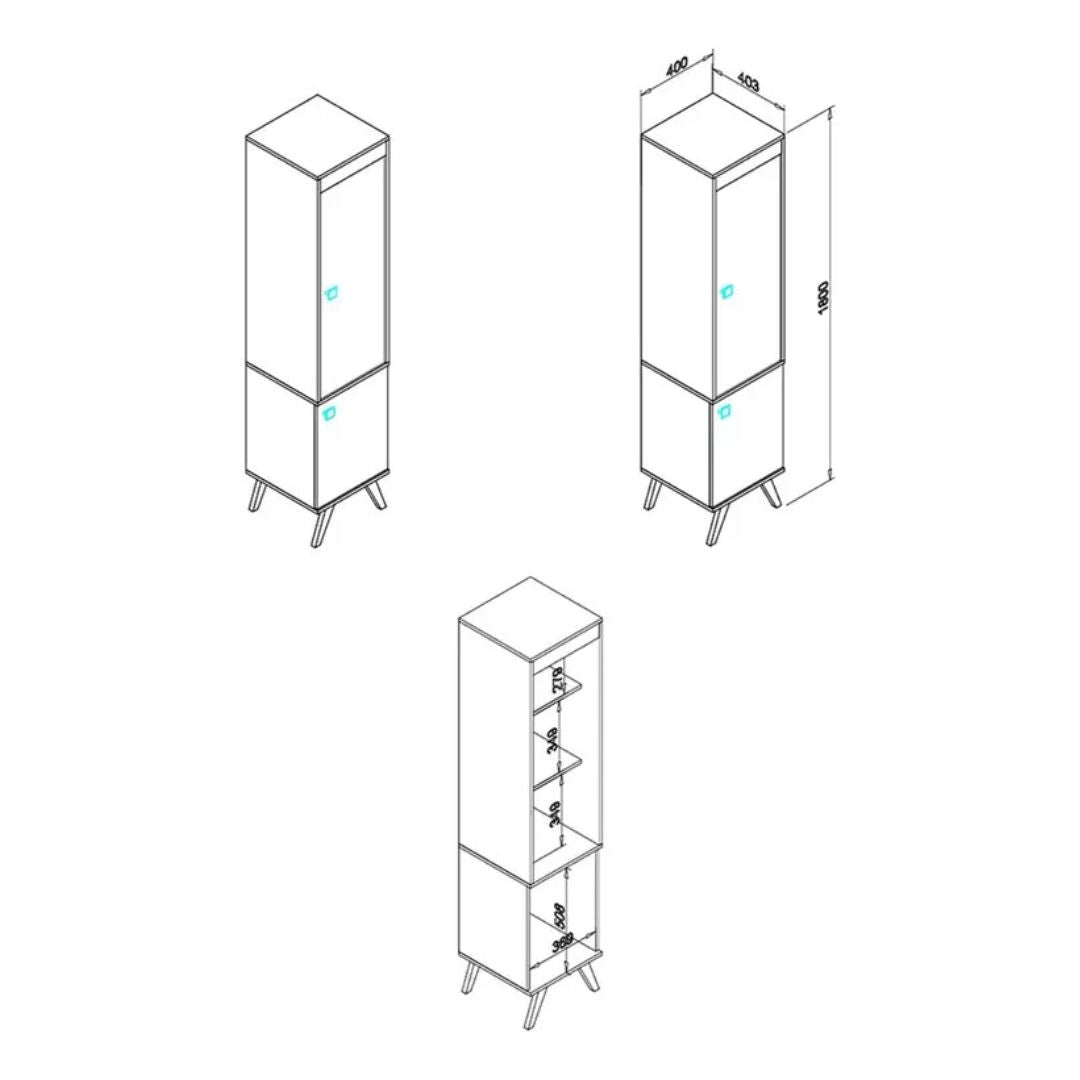 Cristalero para Living Linea Retro Calidad Premium 1 Puerta®