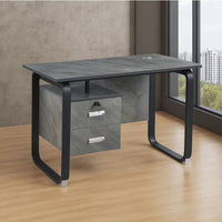 Escritorio Mdf Y Metal 2 Cajones 120x60x75cm Gris®