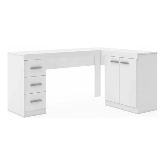 Mesa de Computación en L con 3 Cajones y 2 Puertas Premium®