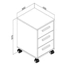 Cómoda 3 Cajones con Ruedas Calidad Resistente Mesita®