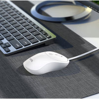 Mouse Ratón Con Cable 1,5m Gm13 Esteem Blanco Practico®