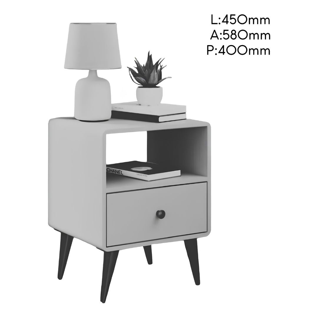 Mesita de Luz Minimalista Madera MDF Resistente Linea Curve®
