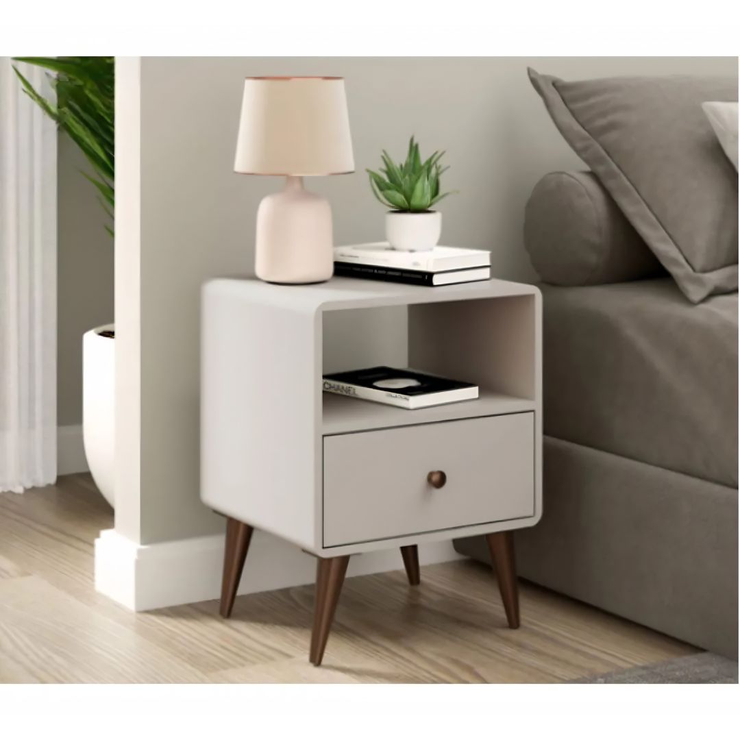 Mesita de Luz Minimalista Madera MDF Resistente Linea Curve®