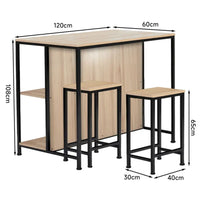 Isla De Cocina Madera Y Hierro 2butacas Miel/blanco Calidad®