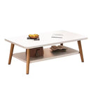 Mesa De Centro Ratona Moderna Blanca Con Estante 80cm®