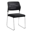 Silla Con Respaldo Tapizada Acolchonada Patas Cromadas Negra®
