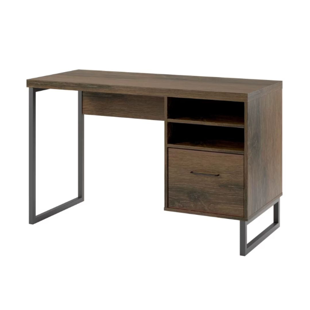 Escritorio Mdf Y Metal 1 Cajón 115x50x75cm Marron®