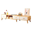 Rack Tv Madera Largo Extensible 120-198cm Natural Y Blanco®
