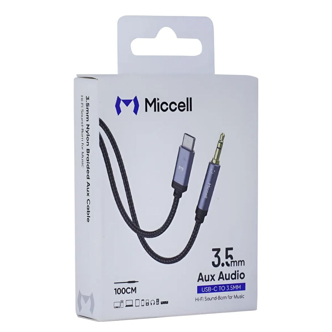 Cable Tipo C A 3.5mm Miccell Vq-aux002 Gris®