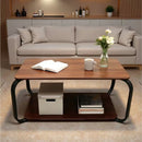 Mesa Ratona Metal+mdf Marron 2 Niveles Estante 100x60cm®
