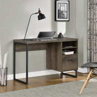 Escritorio Mdf Y Metal 1 Cajón 115x50x75cm Marron®