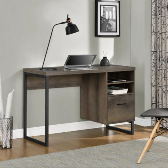 Escritorio Mdf Y Metal 1 Cajón 115x50x75cm Marron®