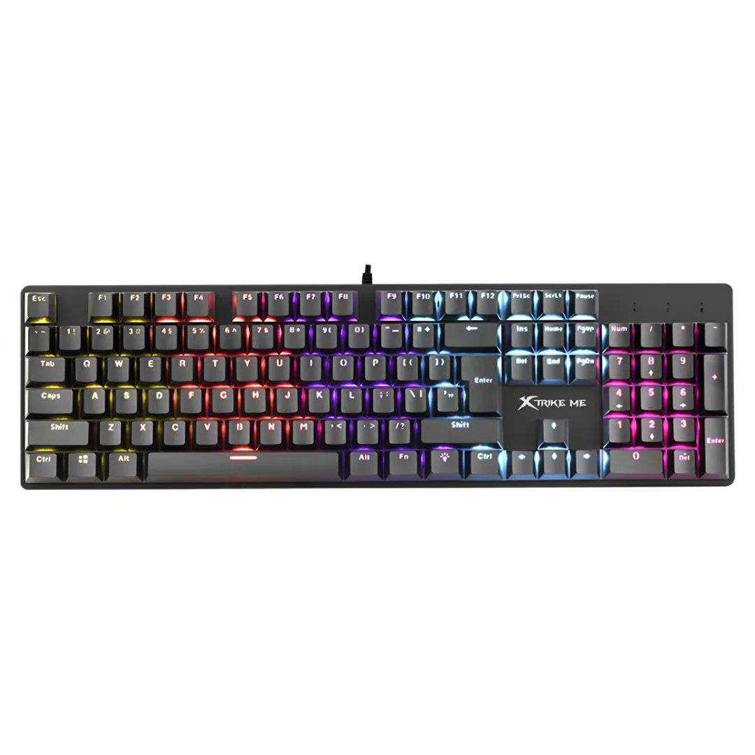 Teclado Gamer Xtrike Me Gk-915 Rgb Negro Luces Arcoiris Usb®
