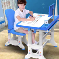 Escritorio Infantil Con Silla Accesorios Ajustable Azul®