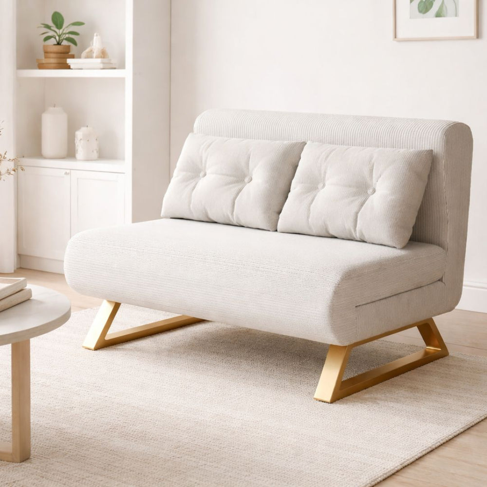 Sofá Cama Moderno Denso 3 En 1 Reclinable 2 Cuerpos Beige®