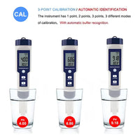 Medidor digital profesional de calidad del agua 5 en 1 PH®