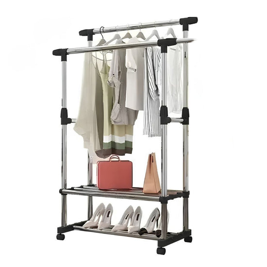 Perchero Doble Extensible Con Ruedas