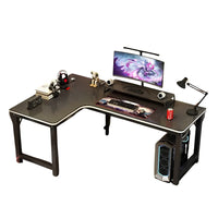 Escritorio gamer en L fibra de carbono y hierro 160x120cm®