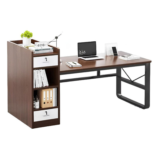 Escritorio Industrial de Madera - 3 Estantes 2 Cajones®