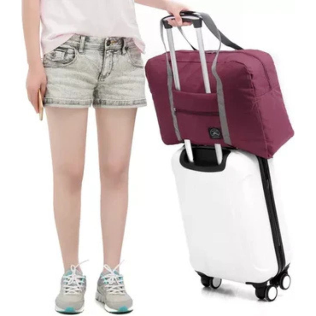 Bolso De Viaje Impermeable Plegable Cierre Y Bolsillo 25l