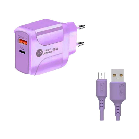 Cargador Dos Entradas Usb 3.0a Y Usb Tipo C Carga Rápida®