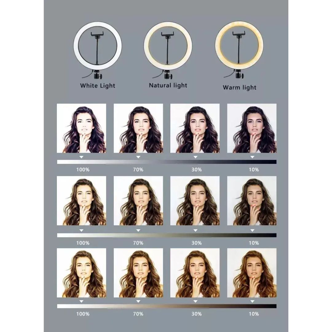 Aro De Luz Led Profesional 45 Cm/18 Pulgadas 3 Colores de Luz