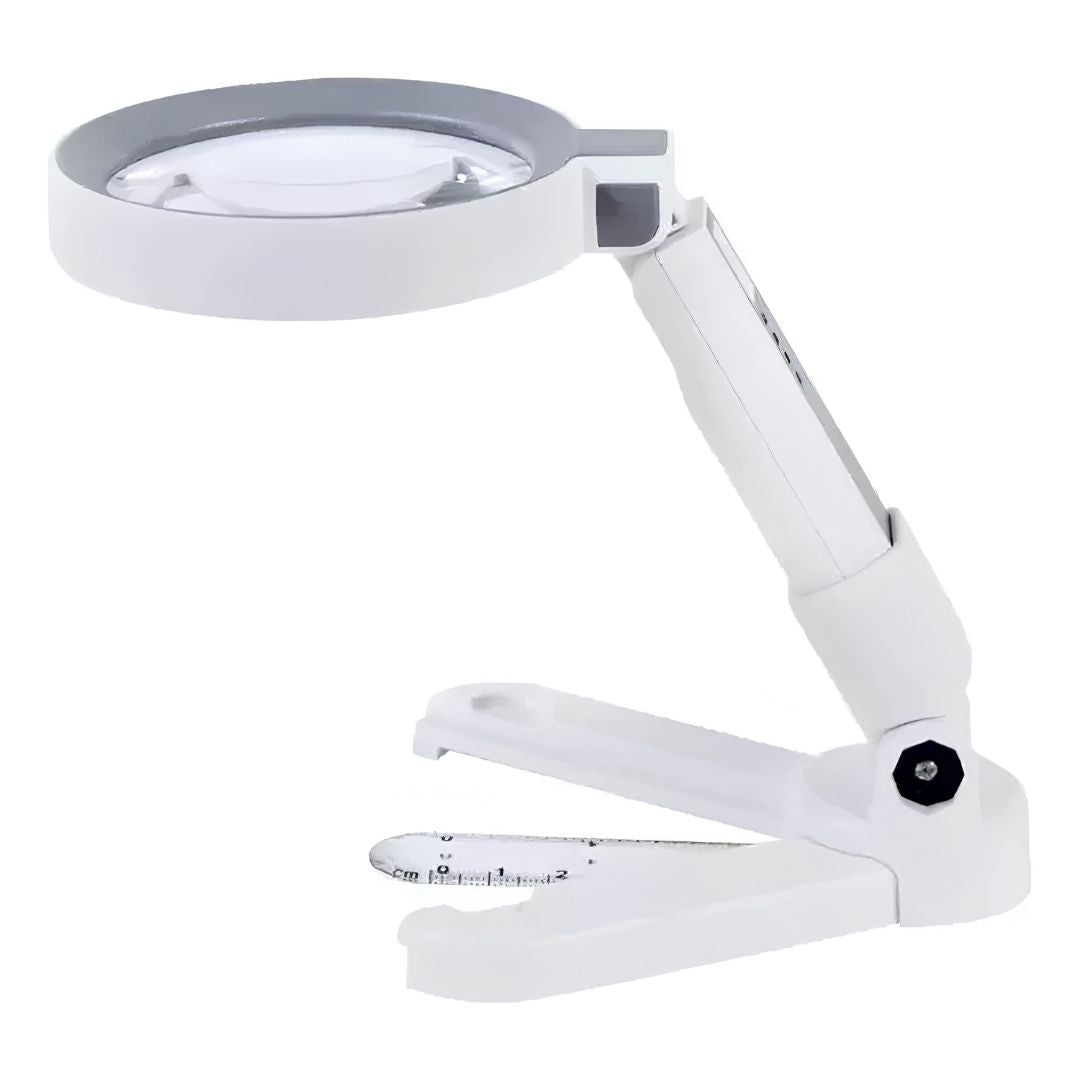 Lupa De Mesa 2.5x Y 8.25x Con Luz Led Blanca®